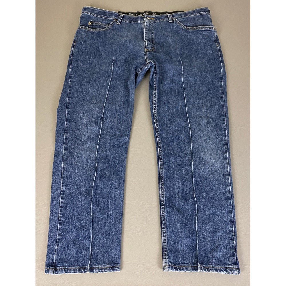 Lee Riders Motion Stretch Jeans Men's‎ 40x29 Relaxed Fit Blue Denim Creased*